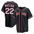 Leonaf B.Red Sox #22 Garrett Whitlock Player Black Out Home Game Stitched Jerseys