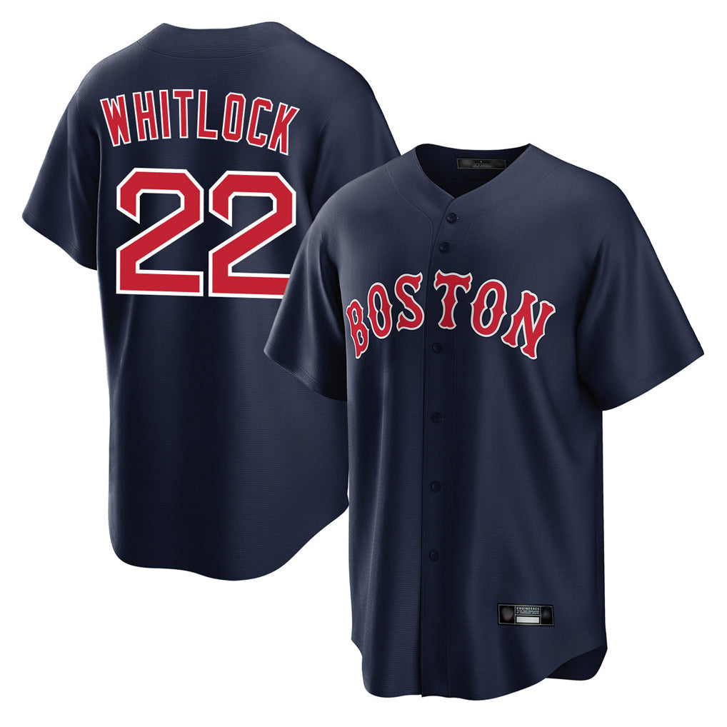 Leonaf B.Red Sox #22 Garrett Whitlock Player Navy Home Game Stitched Jerseys