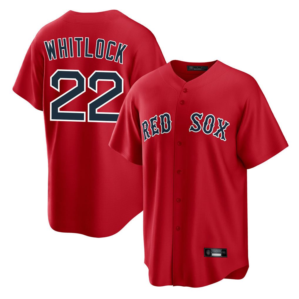Leonaf B.Red Sox #22 Garrett Whitlock Player Red Home Game Stitched Jerseys