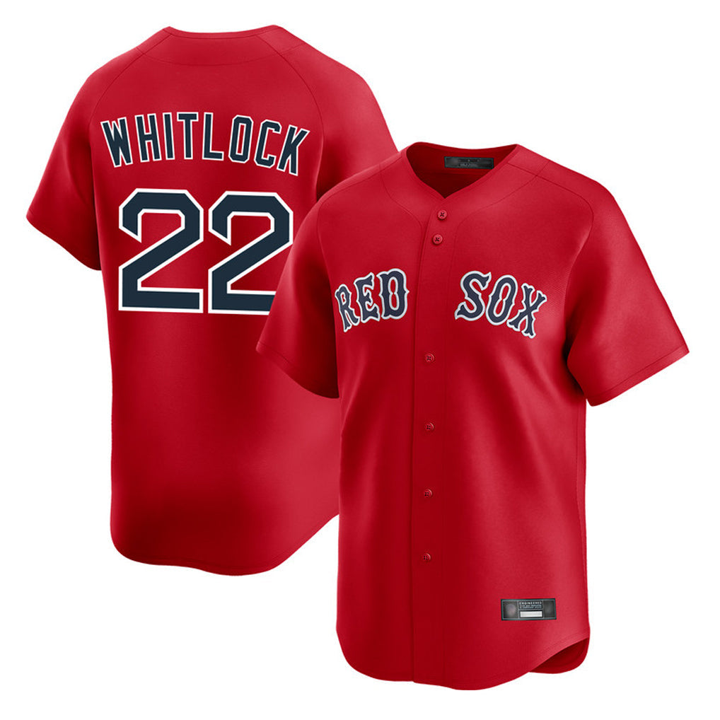 Leonaf B.Red Sox #22 Garrett Whitlock Player Red Limited Home Game Stitched Jerseys