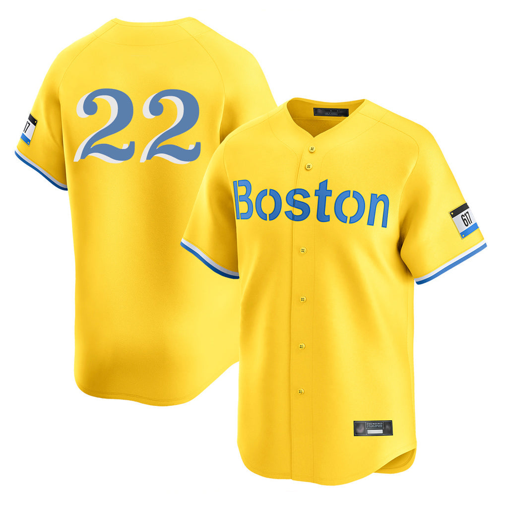 Leonaf B.Red Sox #22 Garrett Whitlock Player Yellow Limited Home Game Stitched Jerseys
