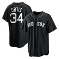 Leonaf B.Red Sox #34 David Ortiz Player Black Home Game Stitched Jerseys