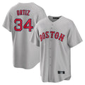 Leonaf B.Red Sox #34 David Ortiz Player Gray Road Home Game Stitched Jerseys