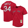 Leonaf B.Red Sox #34 David Ortiz Player Red Mitchell & Ness Cooperstown Collection Home Stitched Jerseys