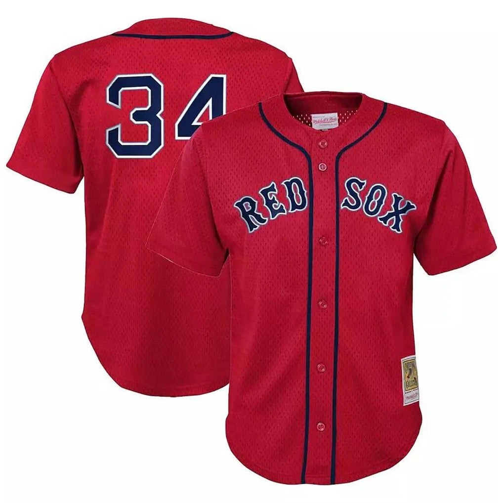 Leonaf B.Red Sox #34 David Ortiz Player Red Mitchell & Ness Cooperstown Collection Mesh Home Stitched Jerseys