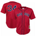 Leonaf B.Red Sox #34 David Ortiz Player Red Mitchell & Ness Cooperstown Collection Mesh Home Stitched Jerseys