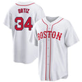 Leonaf B.Red Sox #34 David Ortiz Player White Game Home Stitched Jerseys