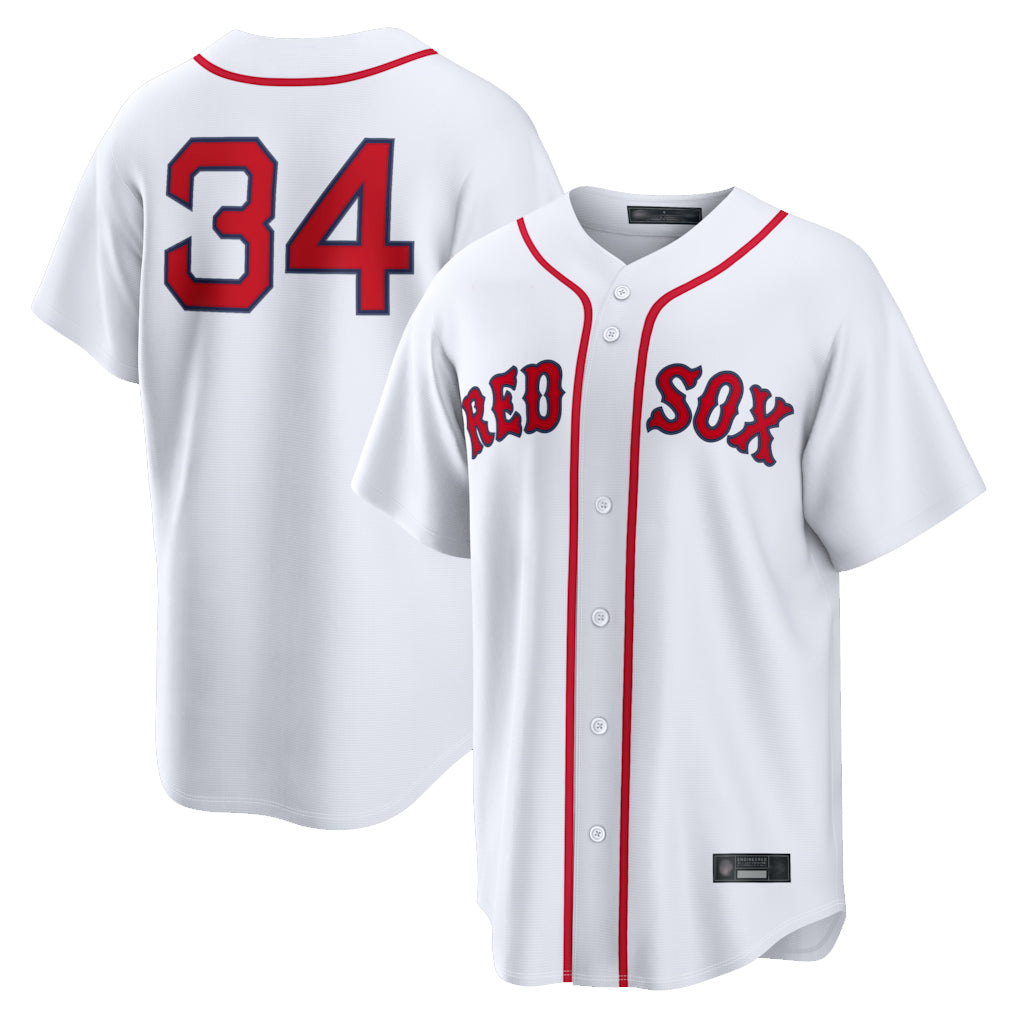 Leonaf B.Red Sox #34 David Ortiz Player White Home Game Stitched Jerseys