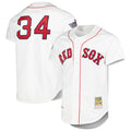 Leonaf B.Red Sox #34 David Ortiz Player White Mitchell & Ness Cooperstown Collection Mesh Home Stitched Jerseys