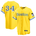 Leonaf B.Red Sox #34 David Ortiz Player Yellow Home Game Stitched Jerseys