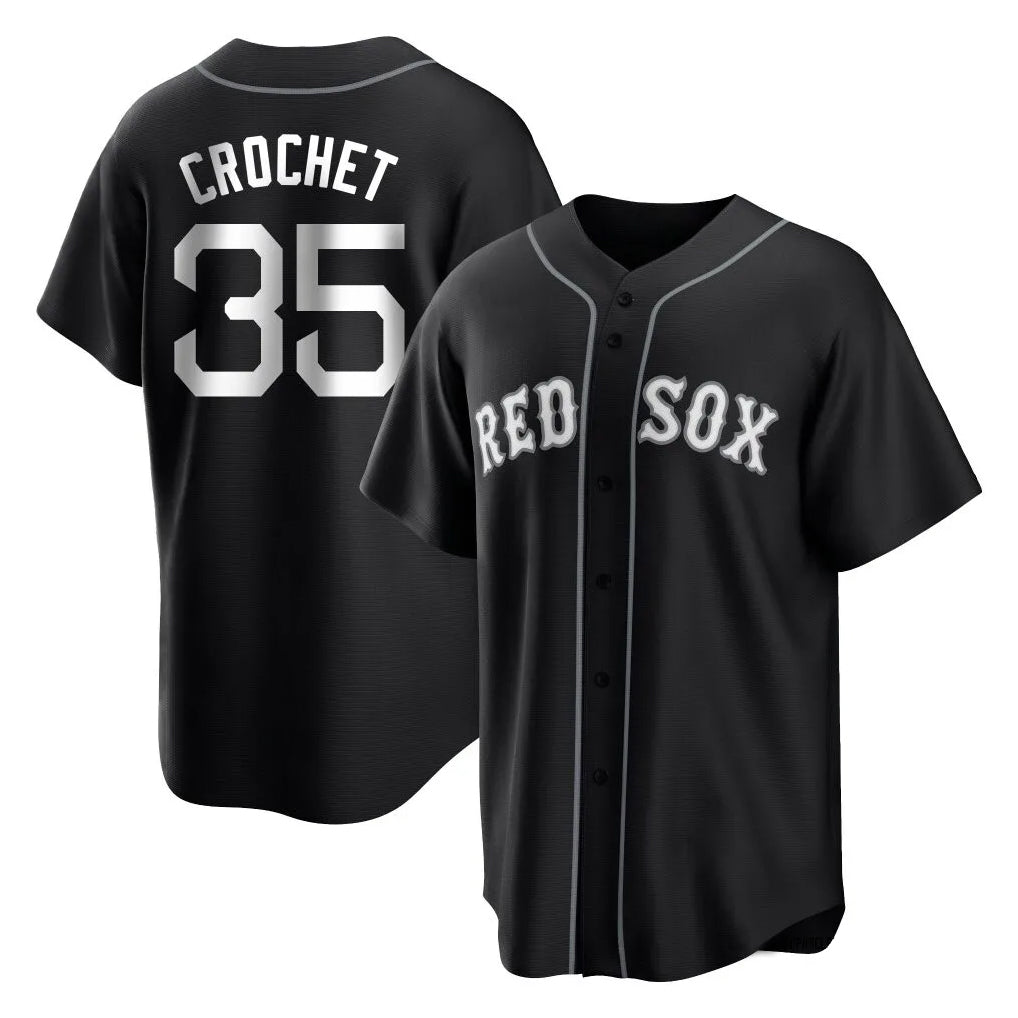 Leonaf B.Red Sox #35 Garrett Crochet Player Black Home Game Stitched Jerseys