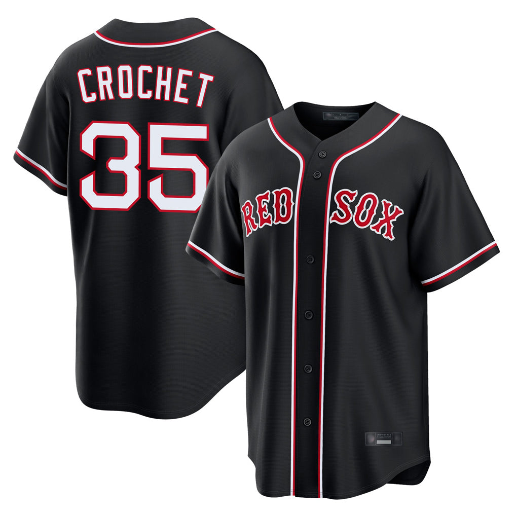 Leonaf B.Red Sox #35 Garrett Crochet Player Black Out Home Game Stitched Jerseys