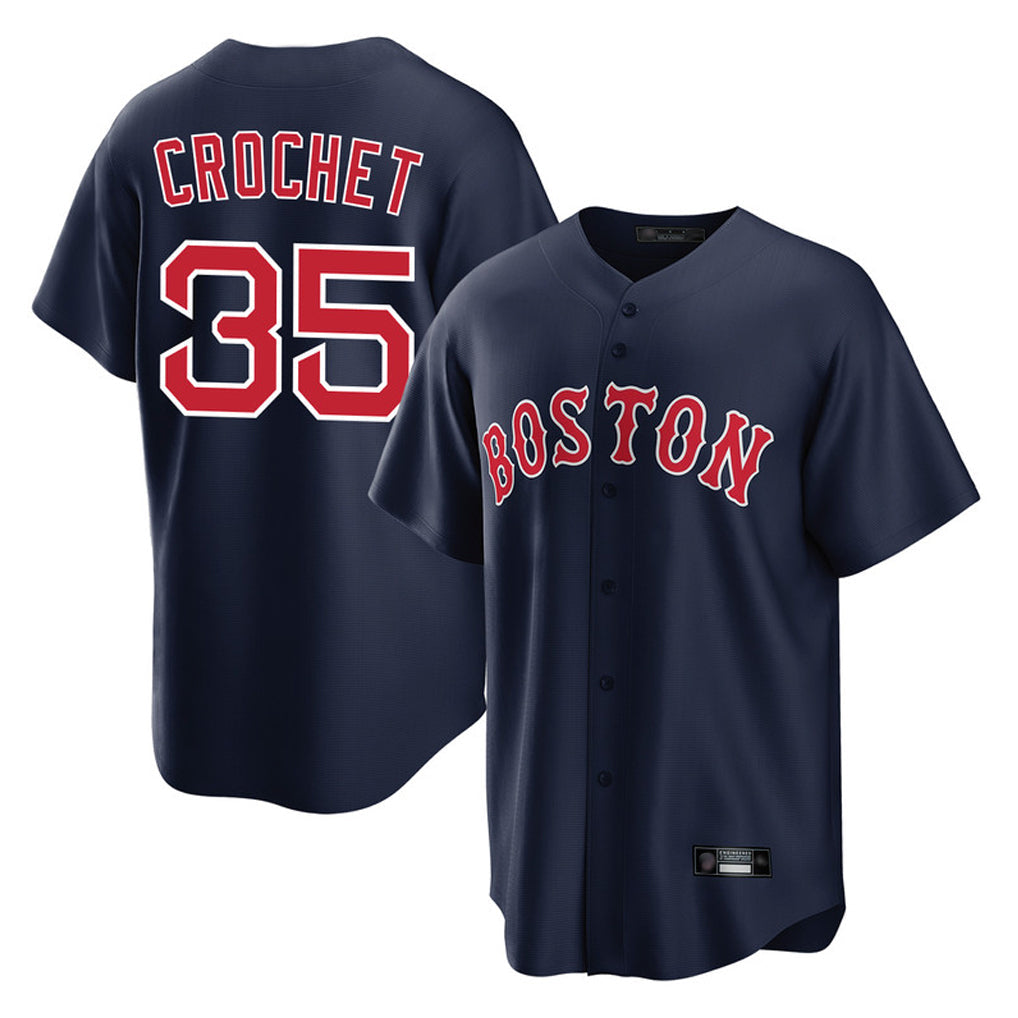 Leonaf B.Red Sox #35 Garrett Crochet Player Navy Home Game Stitched Jerseys