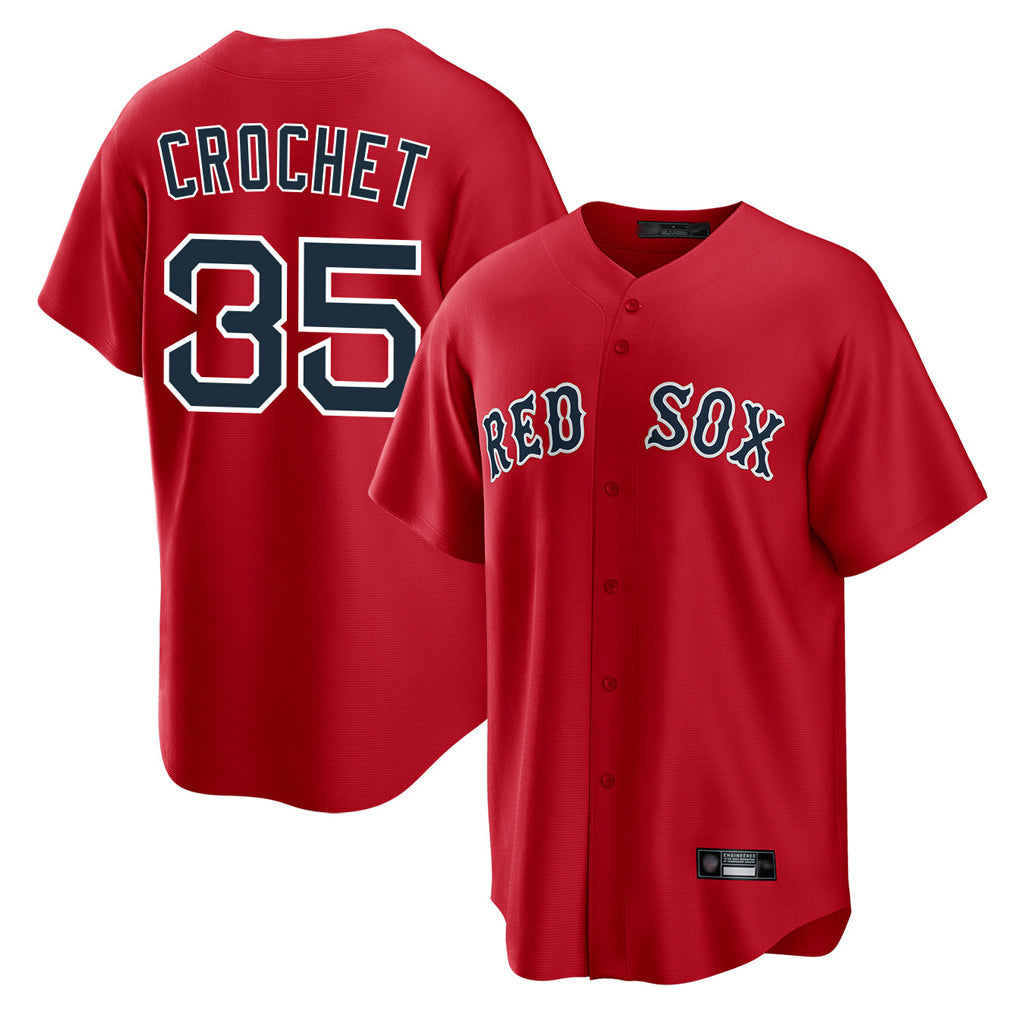 Leonaf B.Red Sox #35 Garrett Crochet Player Red Home Game Stitched Jerseys