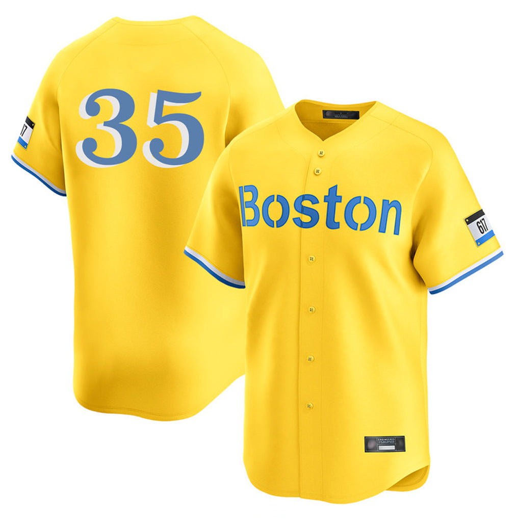 Leonaf B.Red Sox #35 Garrett Crochet Player Yellow Limited Home Game Stitched Jerseys
