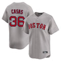 Leonaf B.Red Sox #36 Triston Casas Player Gray Road Limited Home Game Stitched Jersey