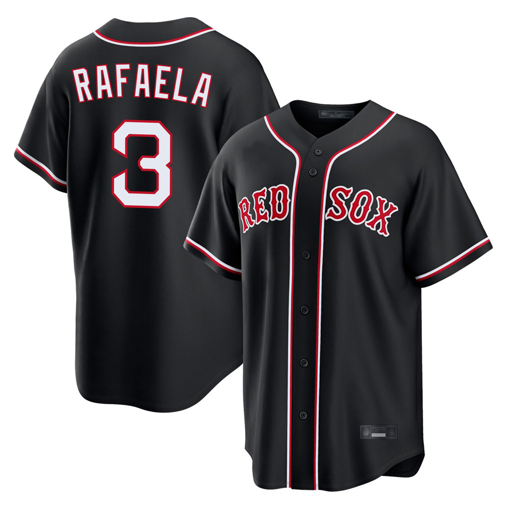 Leonaf B.Red Sox #3 Ceddanne Rafaela Player Black Out Home Game Stitched Jerseys