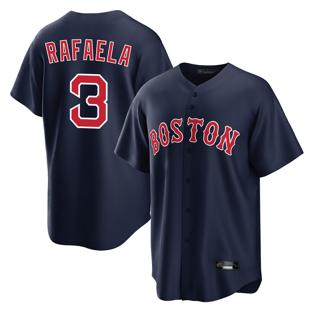 Leonaf B.Red Sox #3 Ceddanne Rafaela Player Navy Home Game Stitched Jersey
