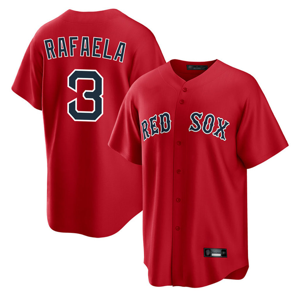 Leonaf B.Red Sox #3 Ceddanne Rafaela Player Red Home Game Stitched Jersey