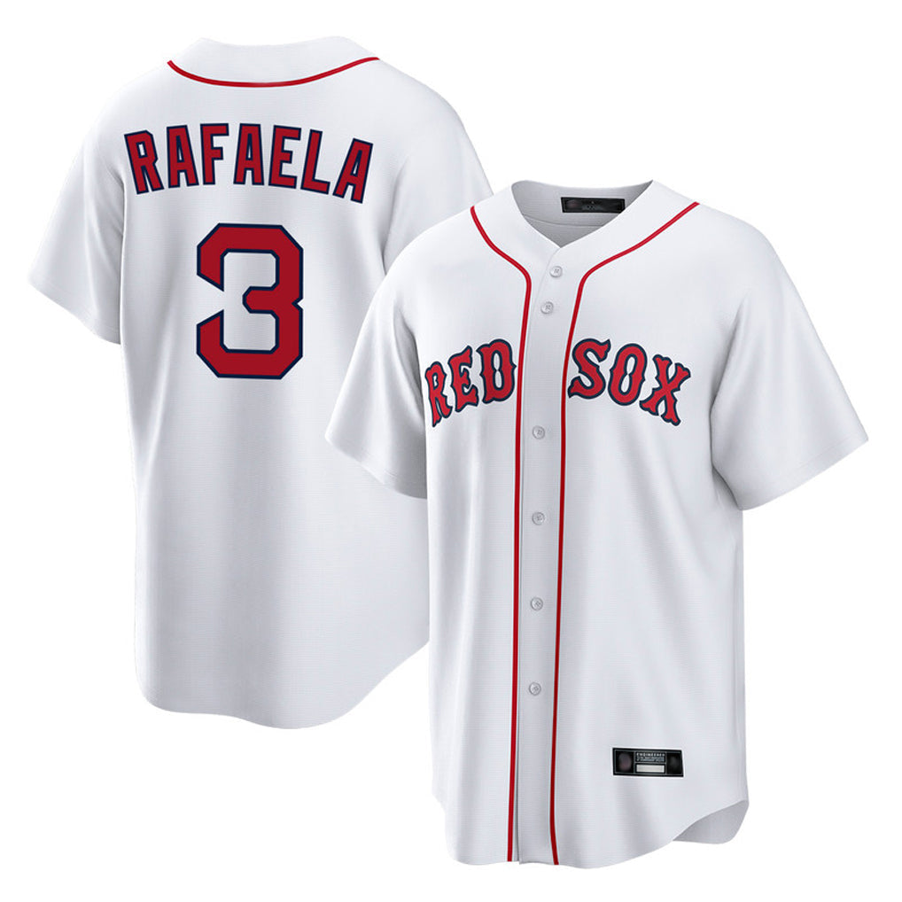 Leonaf B.Red Sox #3 Ceddanne Rafaela Player White Home Game Stitched Jersey