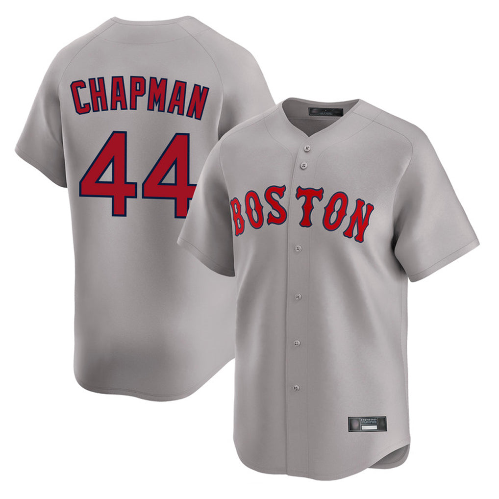 Leonaf B.Red Sox #44 Aroldis Chapman Player Gray Road Limited Home Game Stitched Jerseys