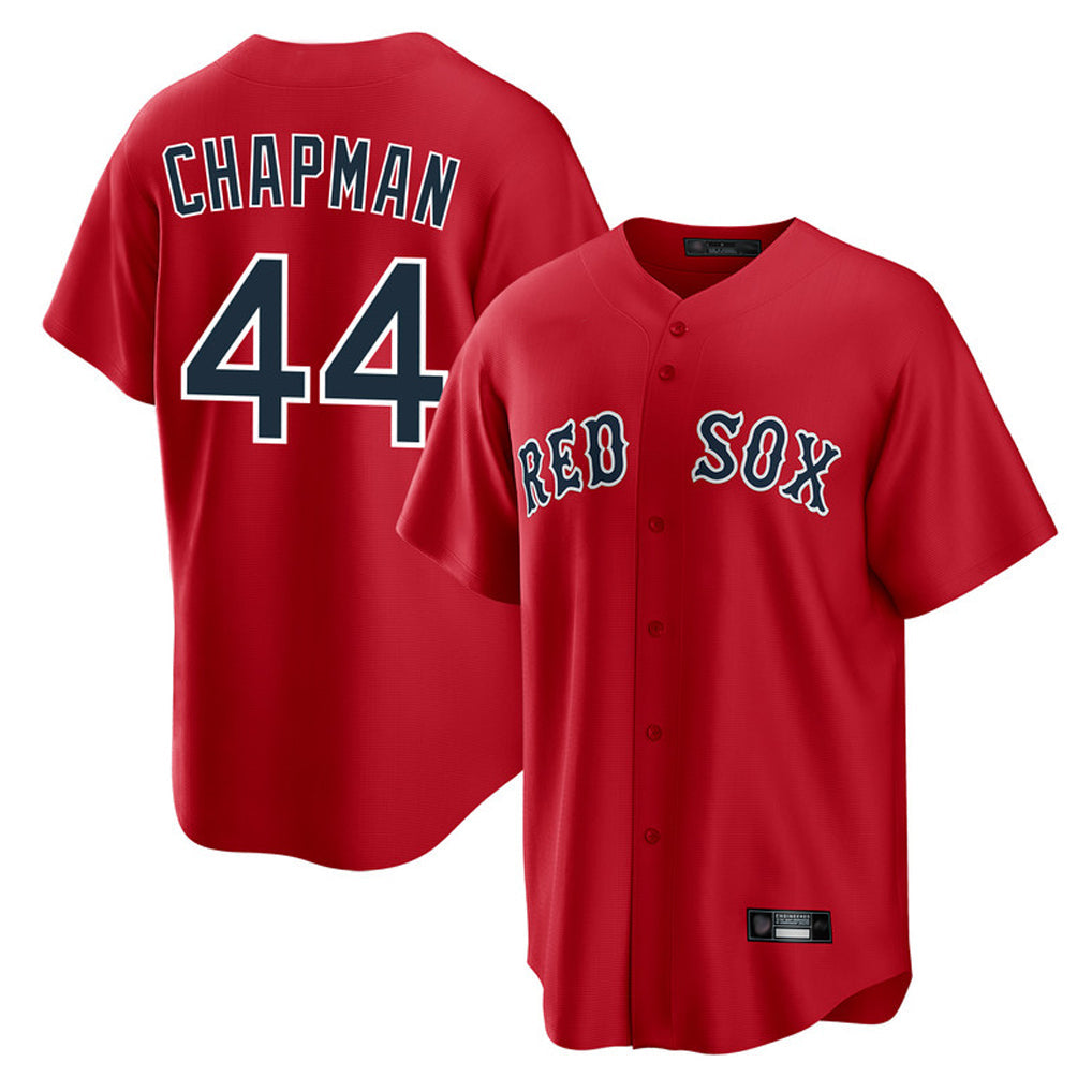 Leonaf B.Red Sox #44 Aroldis Chapman Player Red Home Game Stitched Jerseys