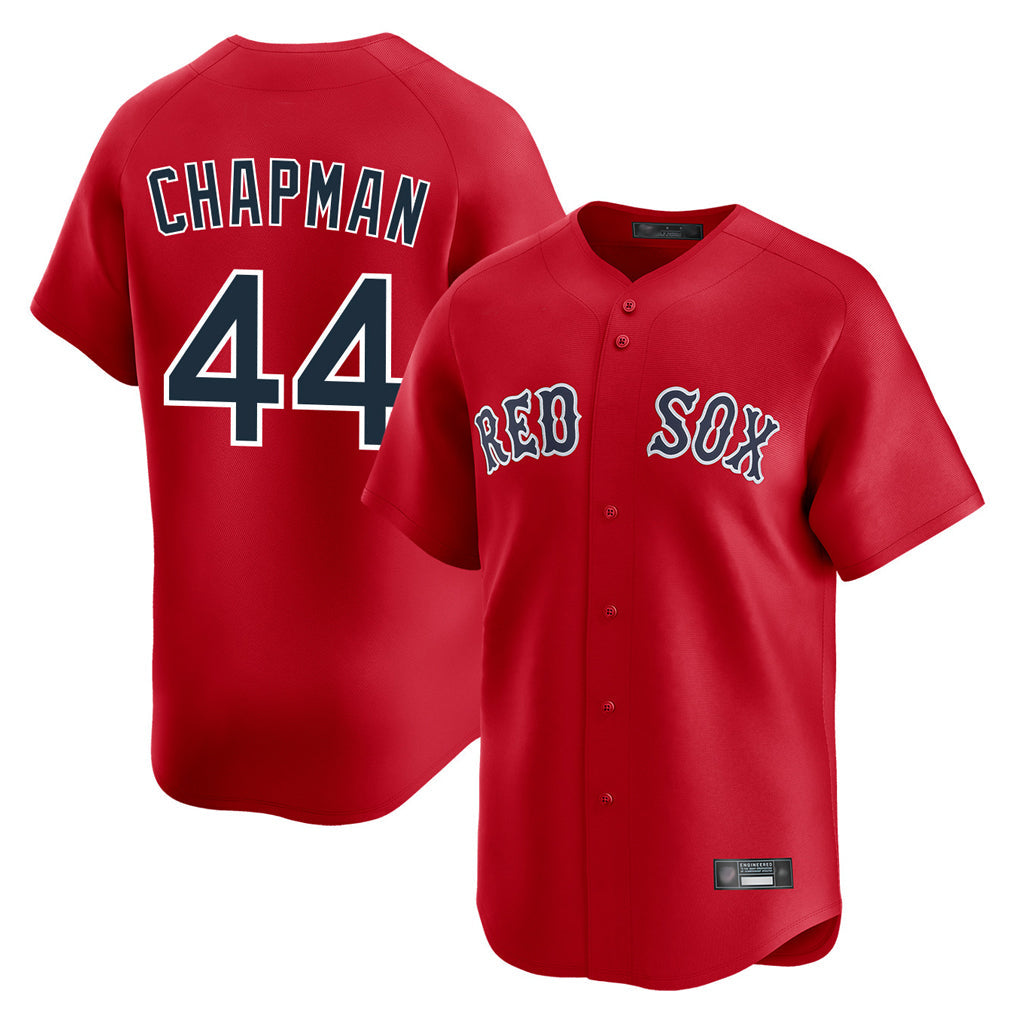 Leonaf B.Red Sox #44 Aroldis Chapman Player Red Limited Home Game Stitched Jerseys