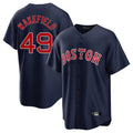 Leonaf B.Red Sox #49 Tim Wakefield Player Navy Home Game Stitched Jerseys