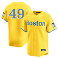 Leonaf B.Red Sox #49 Tim Wakefield Player Yellow Limited Home Game Stitched Jerseys