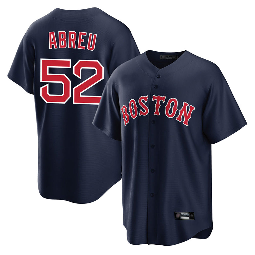 Leonaf B.Red Sox #52 Wilyer Abreu Player Navy Home Game Stitched Jerseys