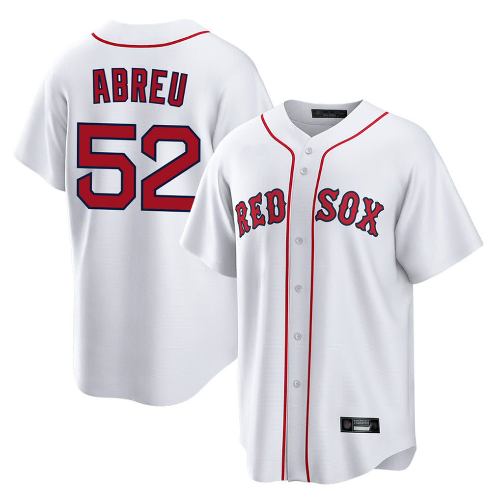 Leonaf B.Red Sox #52 Wilyer Abreu Player White Home Game Stitched Jerseys