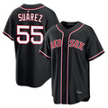 Leonaf B.Red Sox #55 Ranger Su¨¢rez Player Black Out Home Game Stitched Jerseys