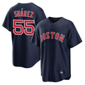 Leonaf B.Red Sox #55 Ranger Su¨¢rez Player Navy Home Game Stitched Jerseys