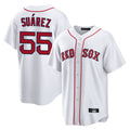 Leonaf B.Red Sox #55 Ranger Su¨¢rez Player White Home Game Stitched Jerseys