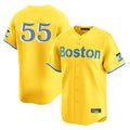 Leonaf B.Red Sox #55 Ranger Su¨¢rez Player Yellow Limited Home Game Stitched Jerseys
