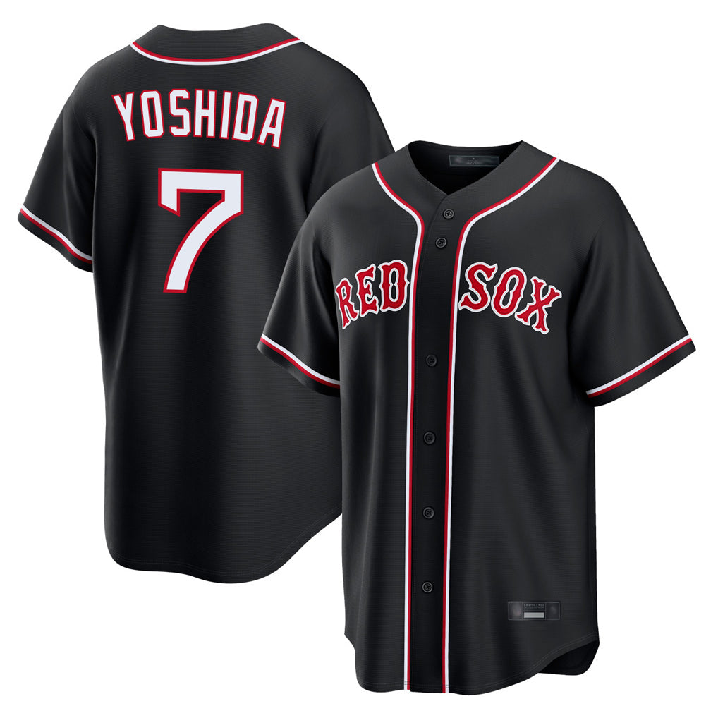 Leonaf B.Red Sox #7 Masataka Yoshida Player Black Home Game Stitched Jerseys