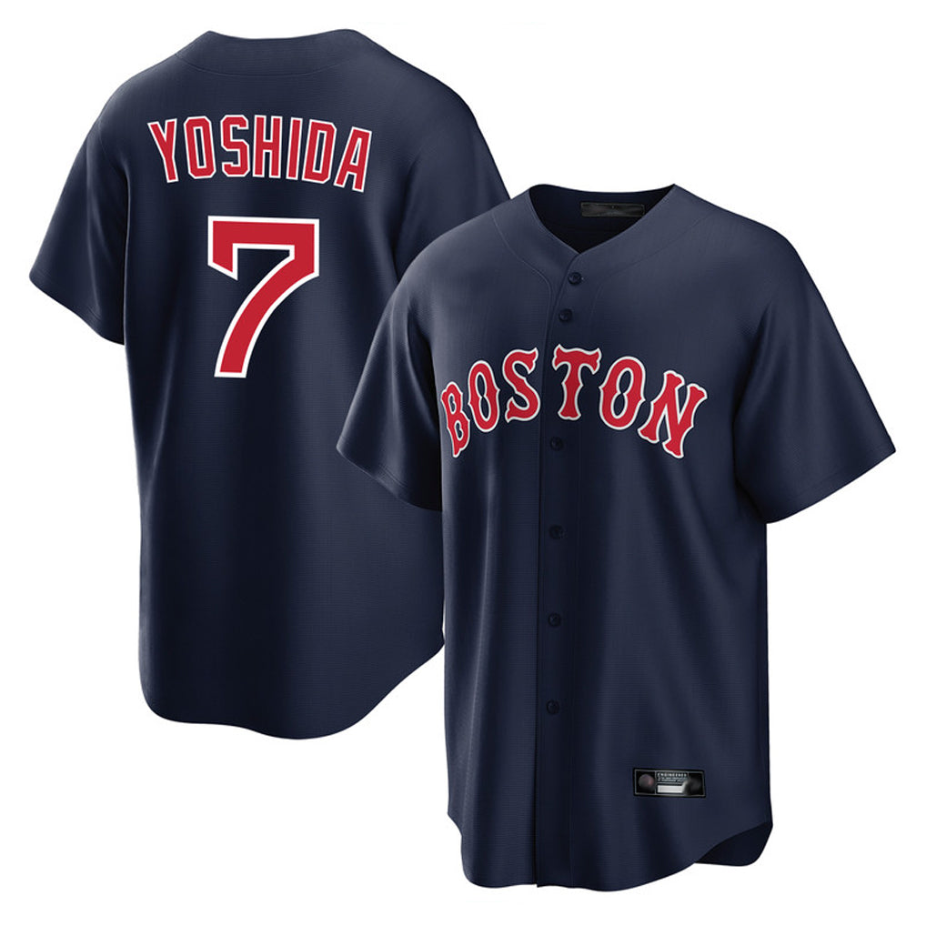 Leonaf B.Red Sox #7 Masataka Yoshida Player Navy Home Game Stitched Jersey