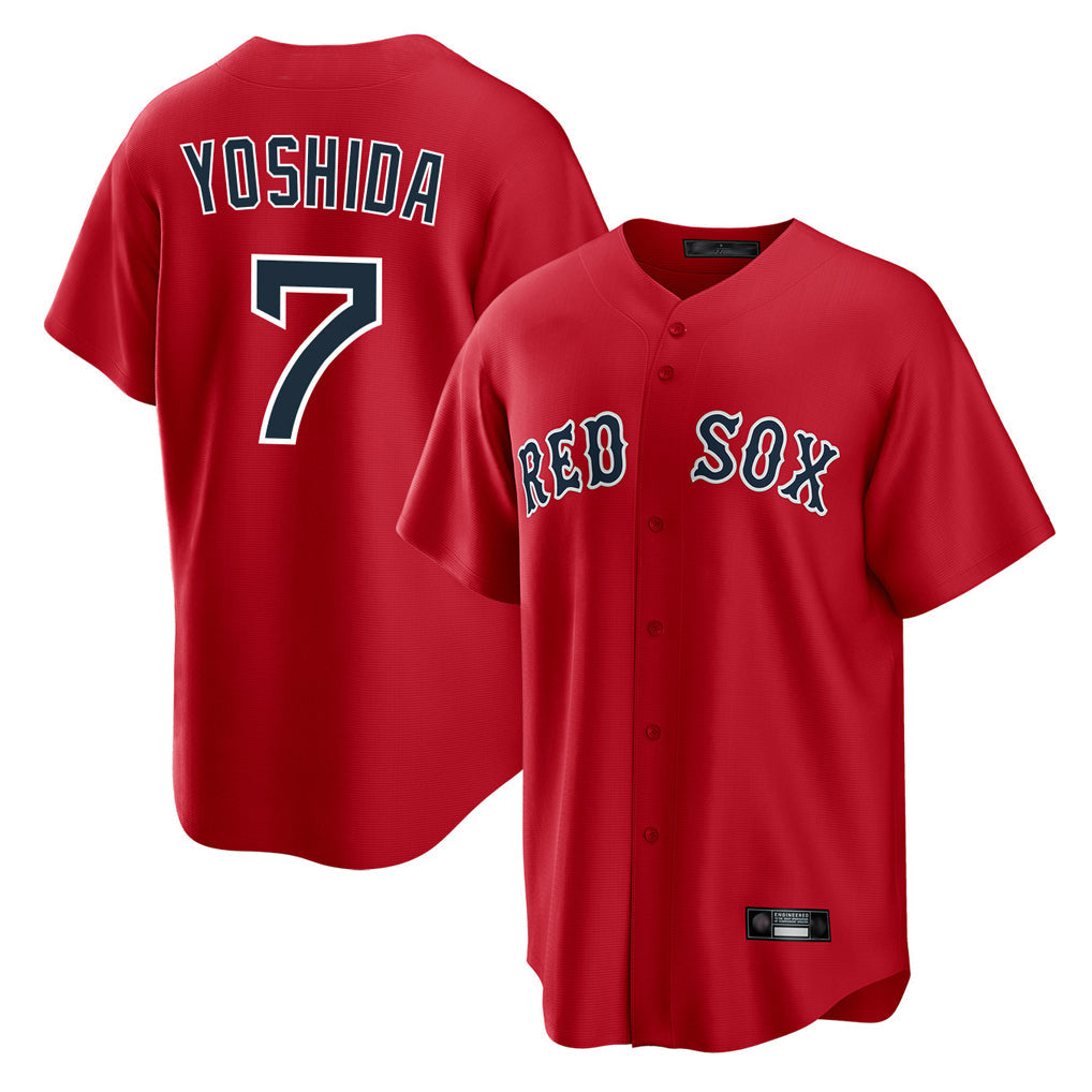 Leonaf B.Red Sox #7 Masataka Yoshida Player Red Home Game Stitched Jersey