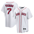 Leonaf B.Red Sox #7 Masataka Yoshida Player White Home Game Stitched Jersey