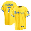 Leonaf B.Red Sox #7 Masataka Yoshida Player Yellow Home Game Stitched Jersey