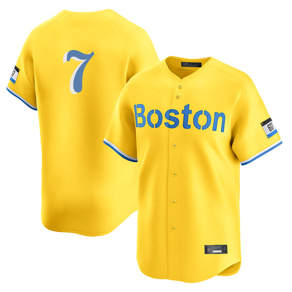 Leonaf B.Red Sox #7 Masataka Yoshida Player Yellow Limited Home Game Stitched Jersey
