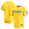 Leonaf B.Red Sox Blank Player Yellow Limited Home Game Stitched Jerseys