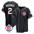 Leonaf C.Cubs #2 Nico Hoerner Player Black Fashion Out 150th Anniversary Game Stitched Jerseys