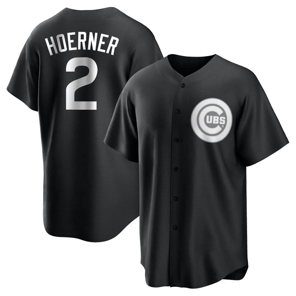 Leonaf C.Cubs #2 Nico Hoerner Player Black Game Stitched Jerseys