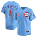 Leonaf C.Cubs #2 Nico Hoerner Player Light Blue Limited Home Stitched Jerseys