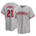 Leonaf C.Reds #21 Hunter Greene Player Gray Home Game Stitched Jerseys