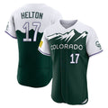 Leonaf C.Rockies #17 Todd Helton Player Green City Connect Limited Elite Home Stitched Jerseys
