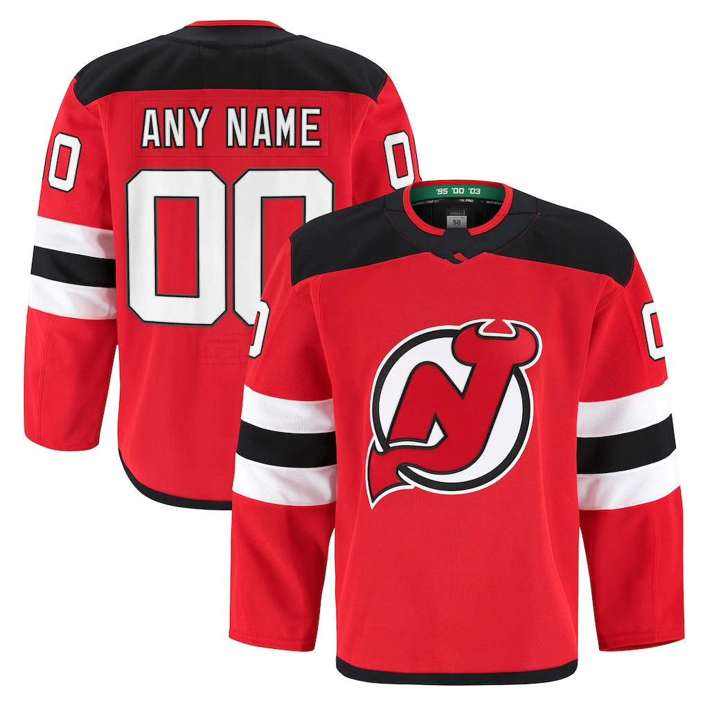 Leonaf Cheap NJ.Devils Red Home Authentic Pro Jerseys