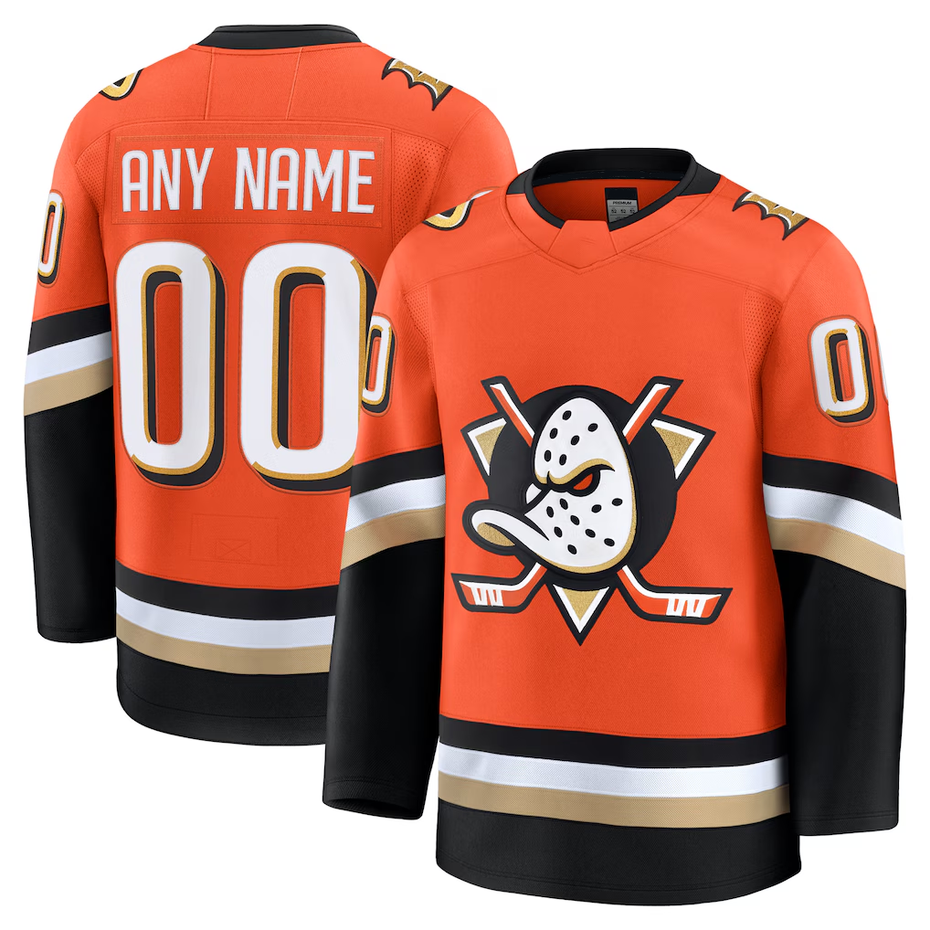 Leonaf Custom A.Ducks Orange Home Authentic Pro Jerseys