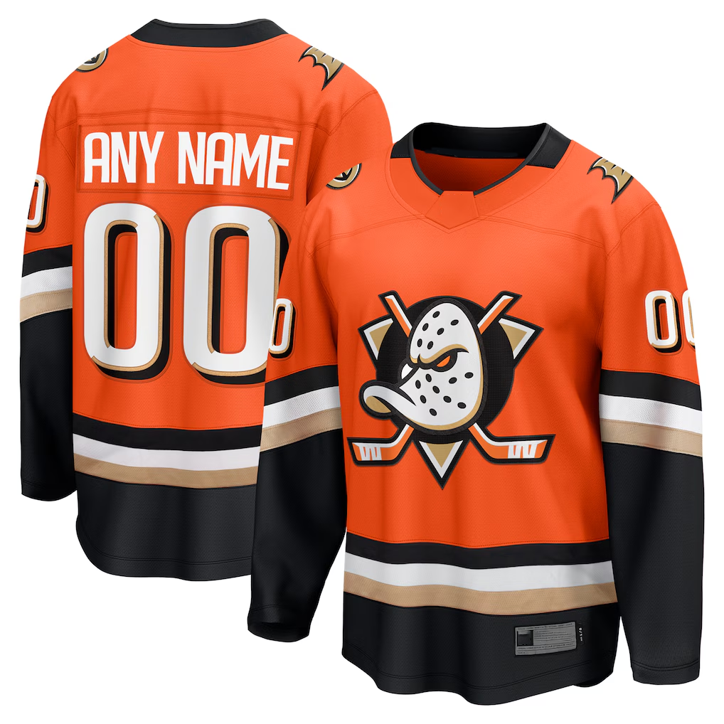 Leonaf Custom A.Ducks Orange Home Breakaway Jerseys